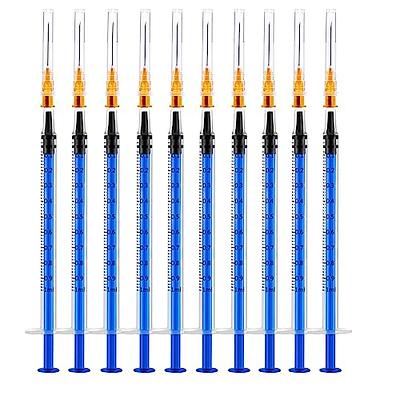 50 Pack 1ml Plastic Syringes, Luer Lock Syringe Without Needle,  Individually Sealed Wrap, Use for Scientific Lab, Measurement and  Dispensing : : Industrial & Scientific