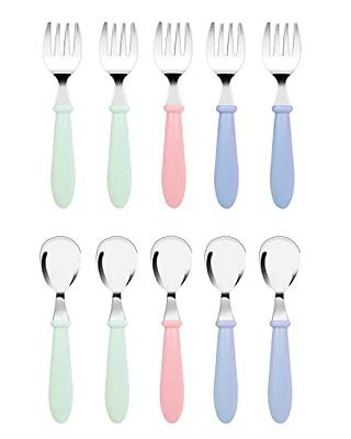 Qkie Toddler Utensils, Toddler Forks and Spoons, Baby Spoons Self Feeding,  Stainless Steel Baby Silverware with BPA Free Silicone Easy Grip, 8 Months+  - Yahoo Shopping