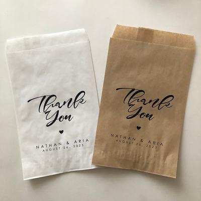 Thank You Favor Bags For Guests Wedding Favor Bags Favors Guests Bulk Candy  Personalized Custom - Yahoo Shopping