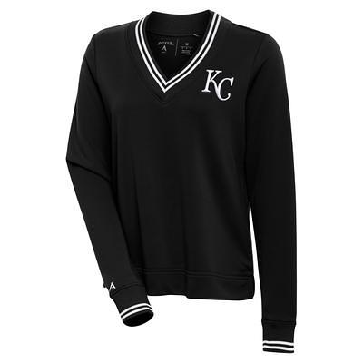 Milwaukee Brewers Antigua Women's Parker V-Neck Pullover Sweatshirt - Black