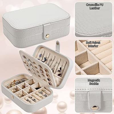 New Portable Jewelry Box Organizer Leather Jewelry Ornament Case Travel  Storage