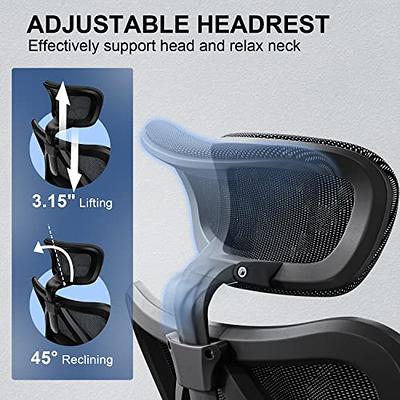 SIHOO High-Back Ergonomic Office Chair, Mesh Desk Chair with Adjustable 3D  Armrest, Lumbar Support and Headrest, for Home & Office, Black 