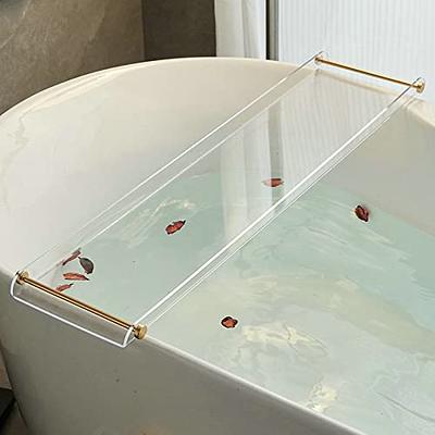  SHUNLI Clear Bathtub Caddy Tray, Bath Tub Tray Shelf Table,  Luxury Bathroom Shower Caddy Organizer, Acrylic : Home & Kitchen