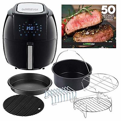 GoWISE USA GWAC22003 5.8-Quart Air Fryer with Accessories, 6 Pcs, and 8  Cooking Presets + 100 Recipes (Black), Qt - Yahoo Shopping