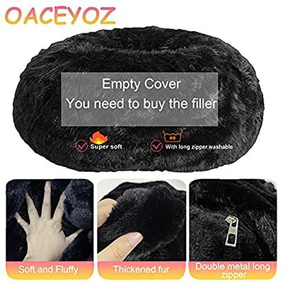 Giant, Soft Fluffy Fur Bean Bag Chair Cover for Adults (Cover ONLY, NO  Filler) 7ft Black Big Bean Bag Bed Oversized Lazy Bean Bag Couch - Yahoo  Shopping