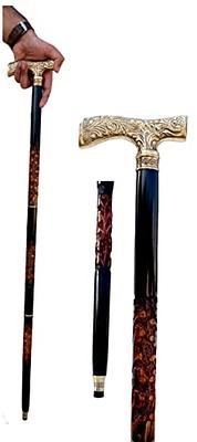 Zulu African Knob Kerrie Hand Carved Saligna Hard Wood Walking Stick o –