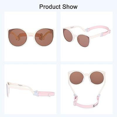 AAWAAP Kids Sunglasses Polarized UV Protection Round Shaped Cat