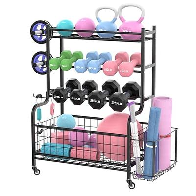 Home Gym Storage Rack, Yoga Mats Holder, VOPEAK Workout Storage for  Dumbbells, Foam Rollers, Kettlebells, Gym Equipment Organizer with Hooks  (Metal) - Yahoo Shopping