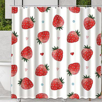 TOKTILIKT 72x72 Inch Strawberry Love Bathroom Shower Curtain Girl Pink Cute  Cartoon Strawberry Fruit Printed Bathroom Decoration Shower Curtain  Children Baby Bride Bathroom Decoration with 12 Hooks - Yahoo Shopping