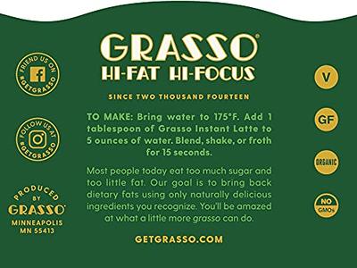Grasso Instant Matcha Latte, Matcha Tea & Coconut Milk Powder in Virgin  Coconut Oil and Grass-fed Ghee