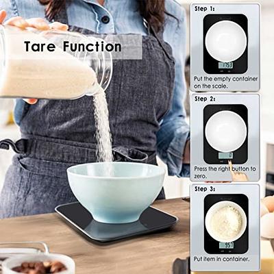 CHWARES Food Scale, Rechargeable Kitchen Scale with Trays 3000g/0.1g, Mini Scale with Tare Function Digital Scale Grams and Ounces for Weight Loss