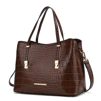 MKF Collection Eleanor Faux Crocodile-Embossed Vegan Leather Womens Satchel  by Mia K