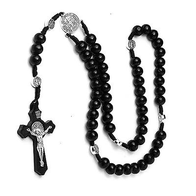 MiaBella Miabella 925 Sterling Silver Italian Rosary Bead Cross Y