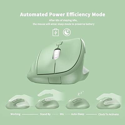  Ergonomic Wireless Mouse with USB Receiver for PC Computer,  Laptop and Desktop, Ergo Mouse Vertical with Silent Clicks Long Battery  Life, Up to 1600 DPI & 1 AA Battery Powered (Not