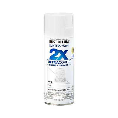 Rust-Oleum 12 oz. White Painter's Touch 2x Ultra Cover Spray Paint, Flat