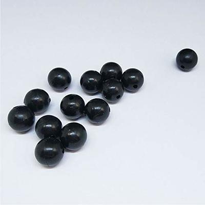 200pcs/pack Soft Rubber Black Fishing Beads Round Plastic Rig
