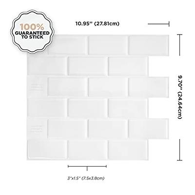 SMART TILES Peel and Stick Backsplash - 10 Sheets of 10.95 x 9.70 - 3D  Adhesive Peel and Stick Tile Backsplash for Kitchen, Bathroom, Wall Tile