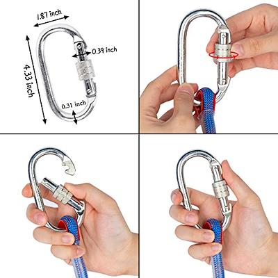 Climbing Rope With Static Safety Carabiner 10Mm Polyester Rescue  Mountaineering Rope For Hiking Mountaineering Mountain 10M