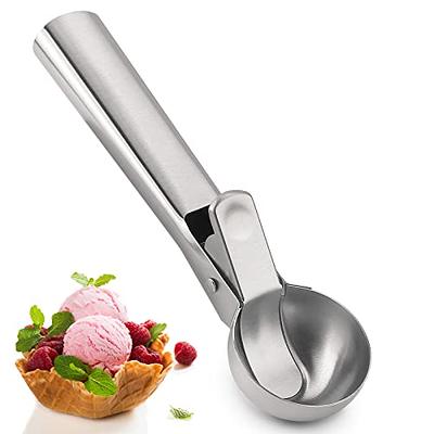 Ice Cream Scoop Stainless Steel Ice Cream Scooper with Trigger Metal Ice  Cream Scoops, Perfect for Frozen Yogurt, Gelatos, Sundaes (Gold) - Yahoo  Shopping