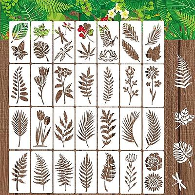 Wholesale FINGERINSPIRE 4 Pcs Tropical Leaf Stencils 2 Sizes Fern