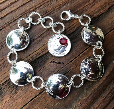 1963 Silver Dime Bracelet 60Th Birthday 6 Dimes Sixty Years Pic Swarovski  Birthstone Charm Anniversary Gifts For Women Coin Jewelry - Yahoo Shopping