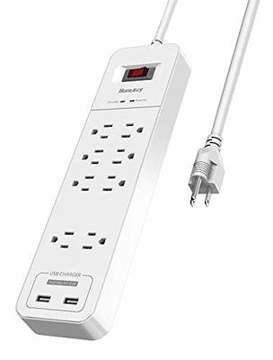 DYSSIPATIVE Power Strip Tower with Colorful Nightlight, 15 AC Outlets and 6  Fasting USB Ports, Retractable Extension Cord with Multiple Outlets, 1500