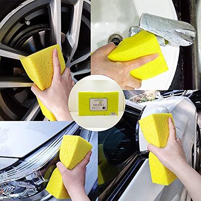 GREENET Cellulose Large Sponges for Cleaning, Multi-use Scrub, for Car,  Boat and Kitchen, Pack of 3, Yellow, Environmentally Safe Biodegradable