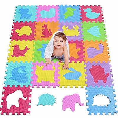 Matney Puzzle Mat Interlocking Floor Kids Play Carpet Tiles - Baby Foam Puzzle, Extra Thick Non-Toxic Crawling Mat for Tummy Time