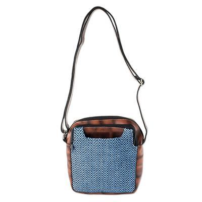 Bombon Woven Leather Crossbody Bag