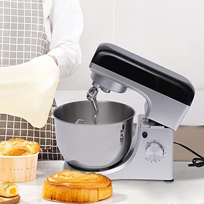 BENTISM Stand Mixer, 660 W, 6-Speed Dough Mixer with LCD Screen Timing,  Tilt-Head Food Mixer with 5.8 Qt Stainless Steel Bowl Dough Hook Flat  Beater Whisk Scraper Splash-Proof Cover, Gray, 120 V 