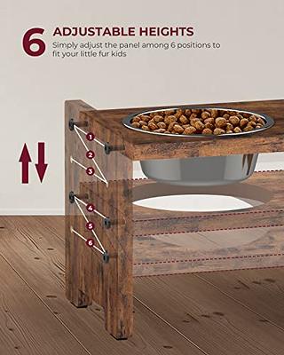 Siooko Elevated Dog Bowls for Large Dogs, Wood Raised Dog Bowl Stand with 2  Stainless Steel