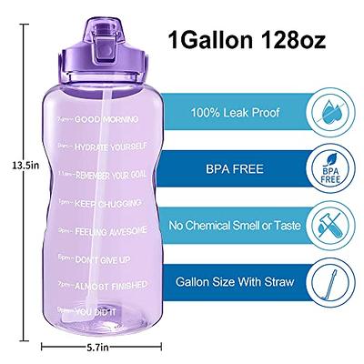 1 Gallon 128oz Motivational Sport Water Bottle with Time Marker