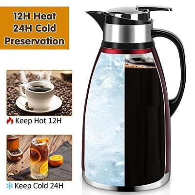 Thermal Coffee Carafe 68oz / 2L - 24 Hours Hot Beverage Dispenser,  Insulated Stainless Steel Water Coffee Urn, Coffee Carafes For Keeping Hot  Coffee