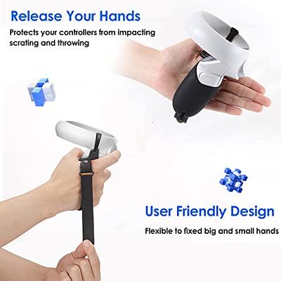 AMVR Controller Grips Compatible with Meta/Oculus Quest 3, Silicone  Accessories Non-Slip Handle Cover, Adjustable Soft Hand Strap Fits Small  and