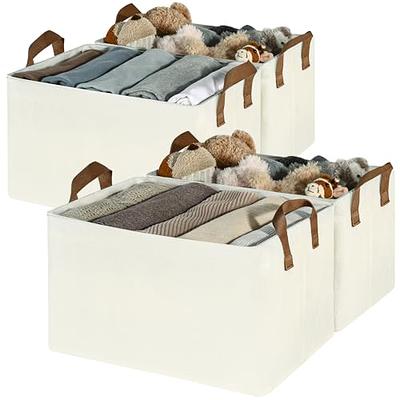 GRANNY SAYS Clothing Storage Bins for Closet with Handles, Foldable  Rectangle Baskets, Fabric Containers Boxes for Organizing Shelves Bedroom,  Gray