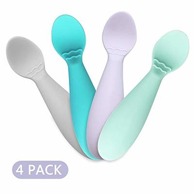 Qkie Toddler Utensils, Toddler Forks and Spoons, Baby Spoons Self Feeding,  Stainless Steel Baby Silverware with BPA Free Silicone Easy Grip, 8 Months+  - Yahoo Shopping