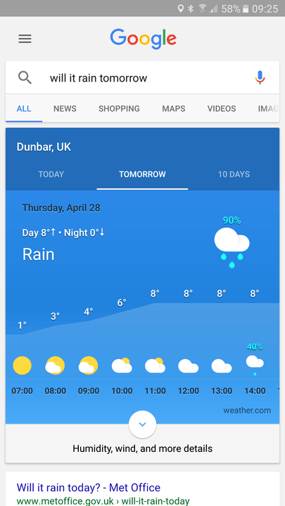 Google Now weather