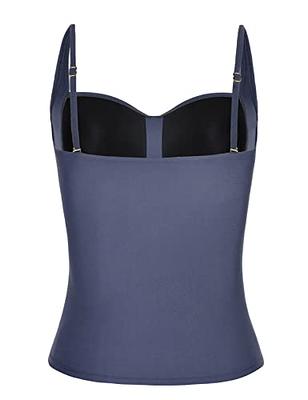 Mycoco Bathing Suit Tops for Women Large Bust Ruched Swim Tankini Tops Push  Up Swimsuit Top Grey US 8 - Yahoo Shopping