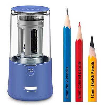 AFMAT Electric Pencil Sharpener for Colored Pencils, Auto Stop, Fast Sharpen in 3S, Large Hole Pencil Sharpener Plug in for 6-12mm No.2/Jumbo