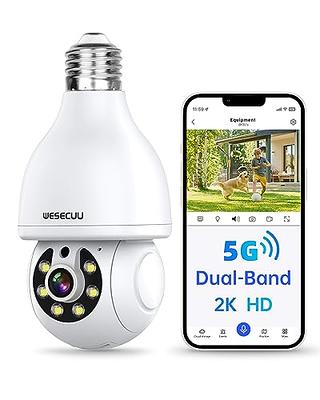 wansview 2K Light Bulb Security Camera - 2.4G WiFi Security Cameras  Wireless Outdoor Indoor for Home Security, 360° Auto Tracking, 24/7  Recording