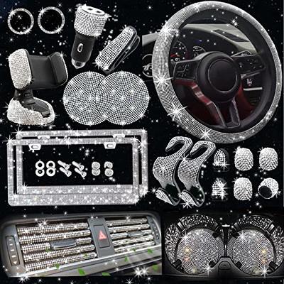 28PCs Bling Car Accessories for Women Interior Cute Set, 2 Pack Bling  License Plate Frames, Phone Holder, Steering Wheel Covers Universal Fit 15  Inch,Car Fast Charger,Car Coasters & More - Yahoo Shopping