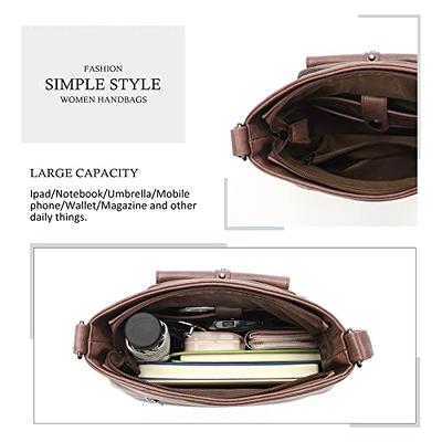 ELDA Crossbody Bags For Women Pocketbooks Soft PU Leather Purses and  Handbags Multi Pocket Shoulder Bag: Handbags