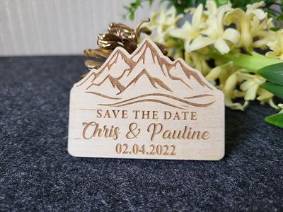 Save The Date Magnet, Personalized Wedding Magnets, Wedding Invitation,  Favor, Mountain Decor, Natural Wood - Yahoo Shopping