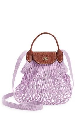 Longchamp Extra Small Le Pliage Leather Crossbody Bag in Pink