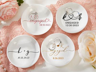 Personalized Trinket Dish, Wedding Ring Holder, Engagement Jewelry