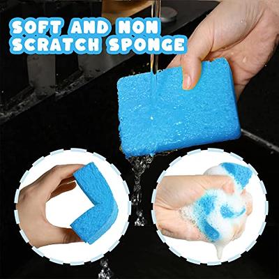 Nuenen 100 Pcs Compressed Sponge Cleaning Scrub Sponge Colorful