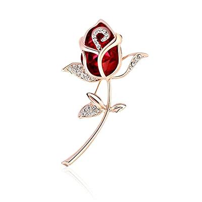 Red Flower Brooch Gift for Women Fashion Flower Pin for Women