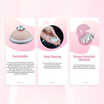 Boboduck The Original Silver Nursing Cups - Nipple Shields for Nursing  Newborn, Newborn Breastfeeding Must Haves for Soothe and Protect Your Nursing  Nipples - Trilaminate 999 Silver (Regular Size)