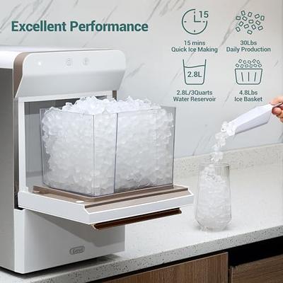 Kndko 33lbs Chewable Nugget Ice Maker with Crushed Ice, Ready in 7
