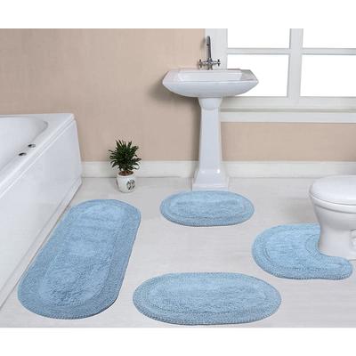 4 Piece Bath Rug Set Winston Porter Color: Blue